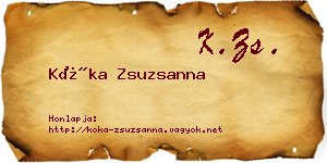 Kóka Zsuzsanna névjegykártya